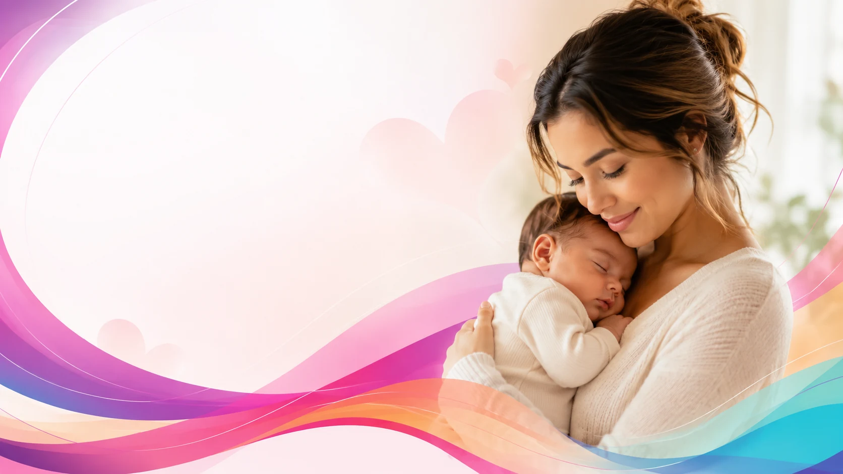 Mother holding her infant
